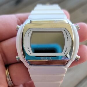 Relic White and Silver Watch with Minimalist Design